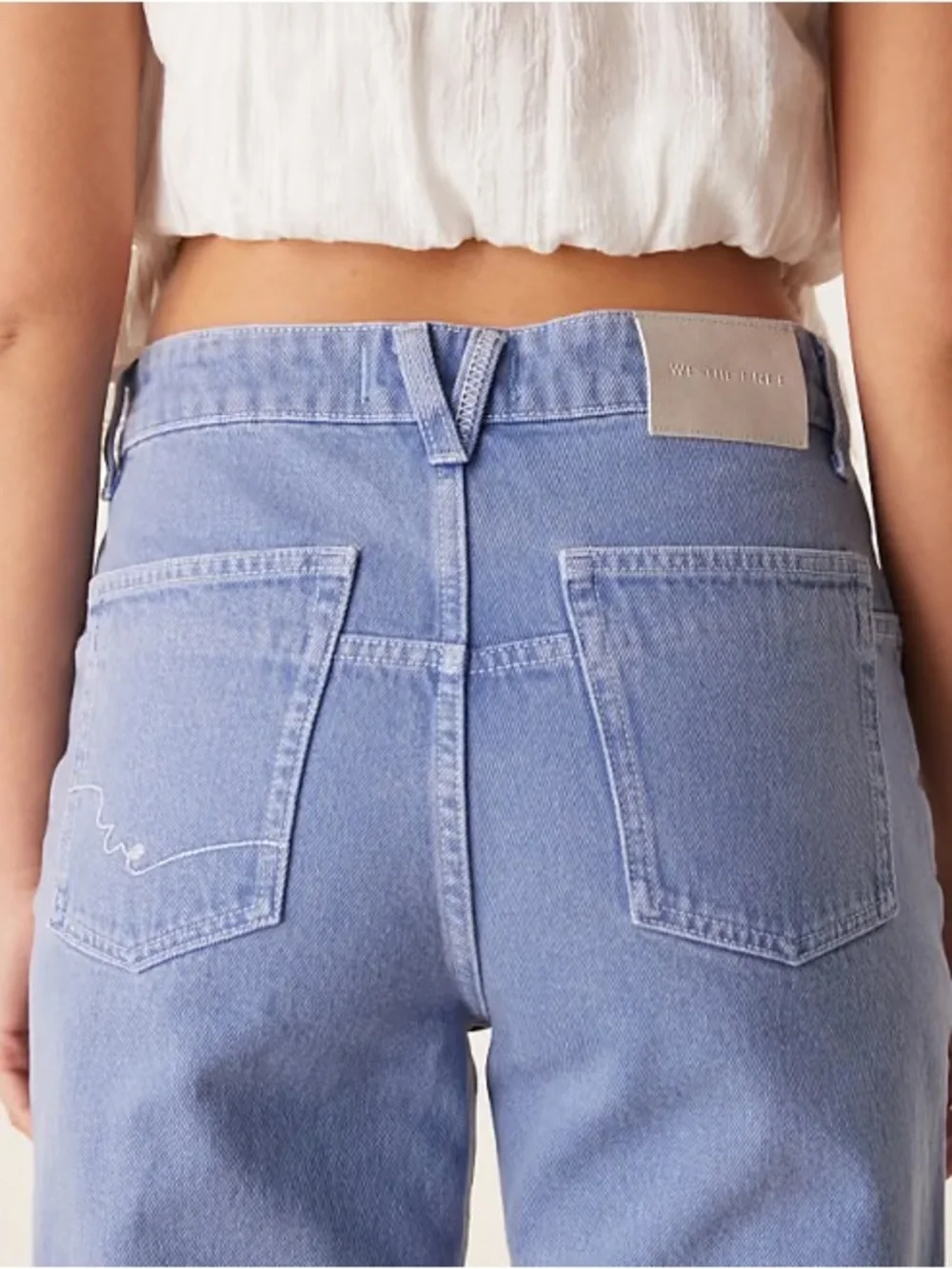 Free People Light Blue Deep Trance Boyfriend Jeans